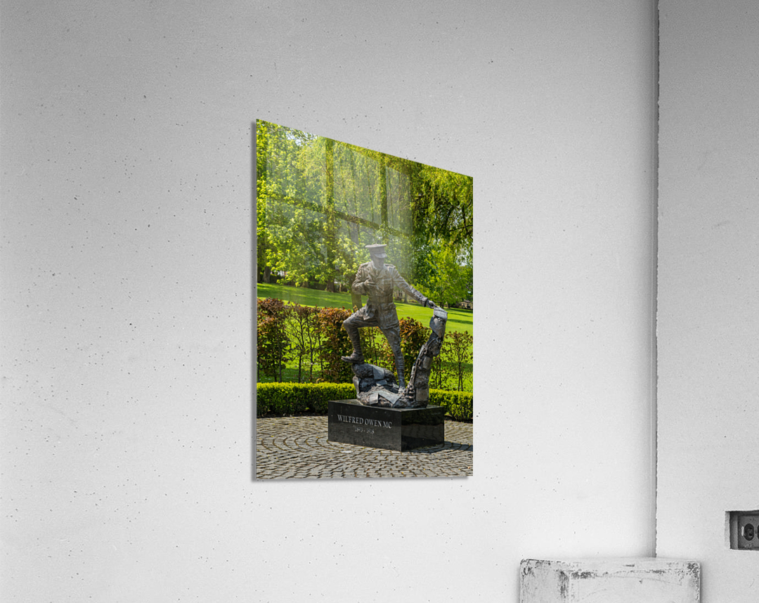  Portrait of Wilfred Owen statue in Oswestry park in Shropshire Acrylic Print