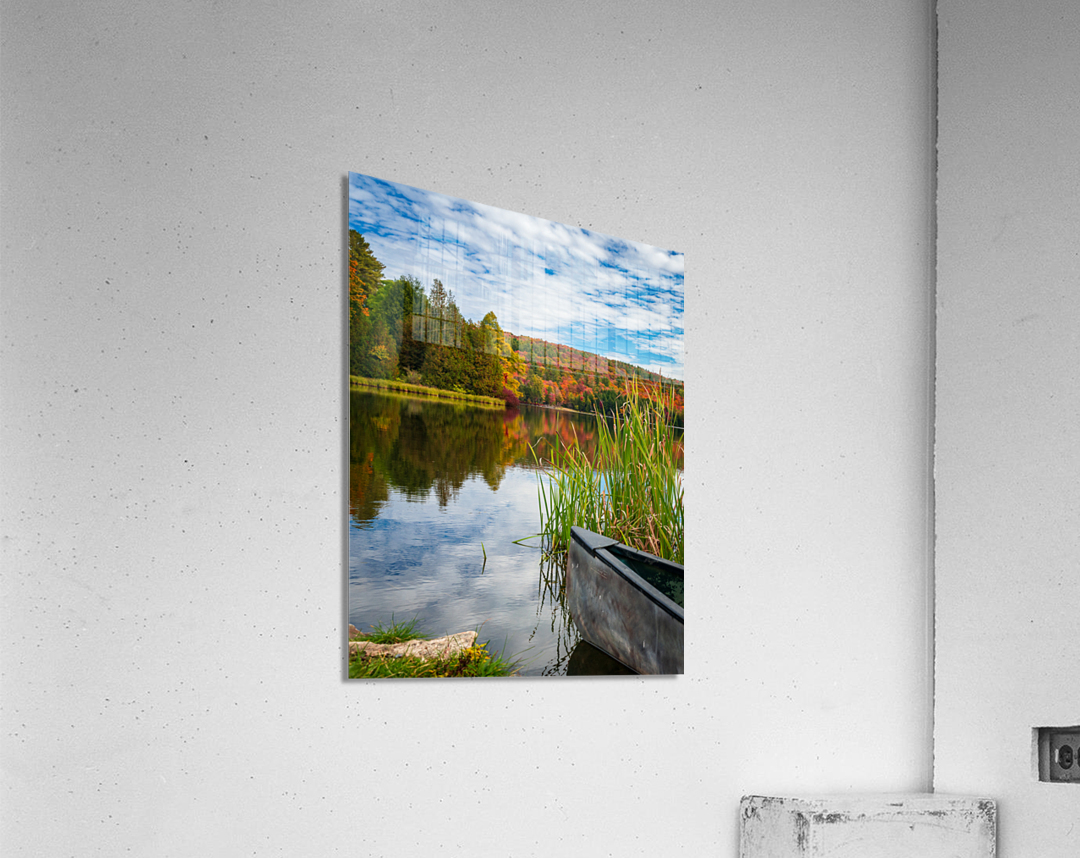 Prow of Canoe ready to launch in Silver Lake Vermont Acrylic Print