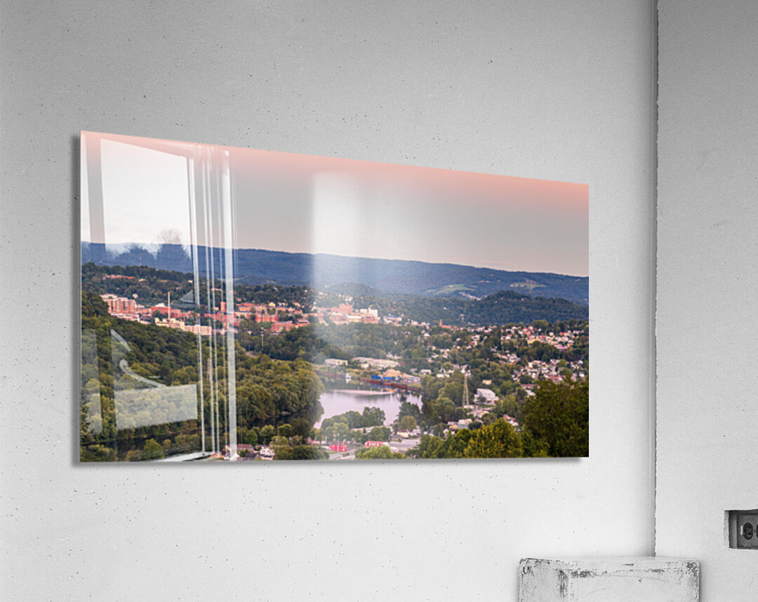 Sunset lights the sky above Morgantown in West Virginia Acrylic Print
