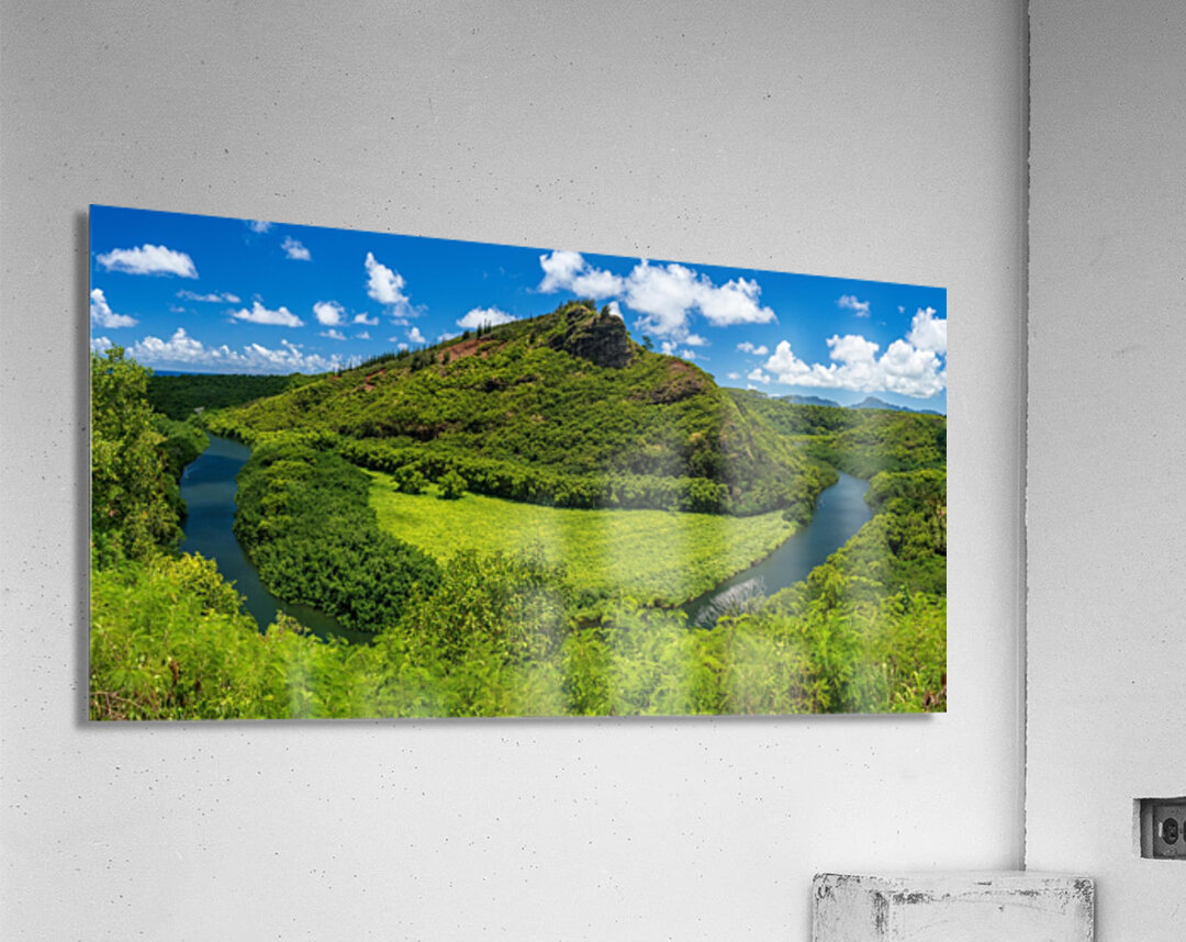 Wailua River bends around a meadow on Kauai Acrylic Print