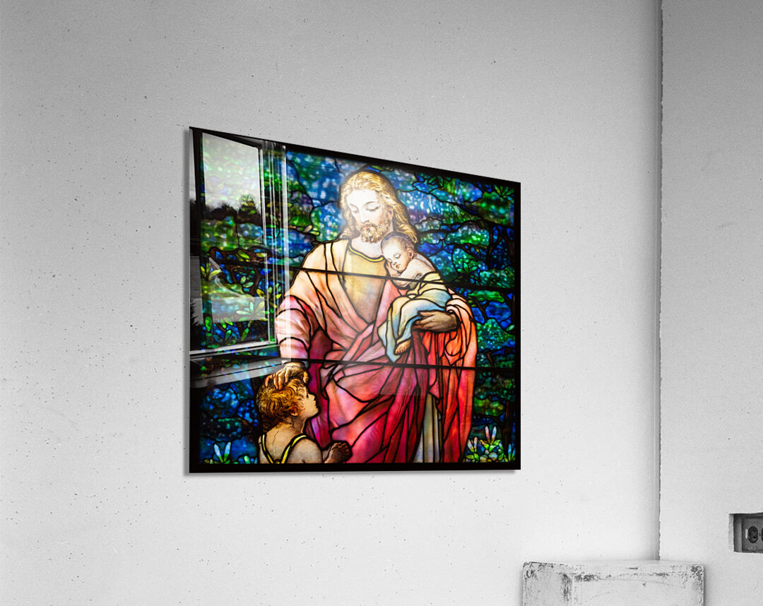 Christ and the Children. Tiffany stained glass windows from 1916 Acrylic Print