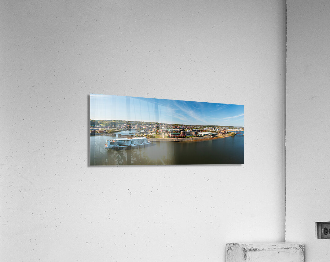 Viking Mississippi river cruise boat docked in Dubuque Acrylic Print