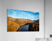Autumn view of the Cheat river entering the lake in Morgantown WV  Acrylic Print