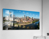 Panoramic skyline of Nashville in Tennessee from aerial drone  Impression acrylique