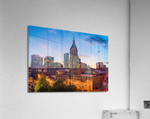 Skyline of Nashville with focus on Broadway in the evening  Acrylic Print