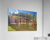 Byodo In buddhist temple under the tall mountain range  Acrylic Print