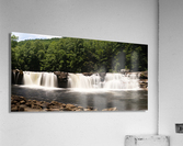 Three distinct waterfalls at High Falls of Cheat  Impression acrylique