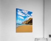 Empty sand and cliffs Polihale beach  Acrylic Print