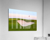 Heart shaped sand bunker in front of golf green  Acrylic Print