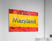 Macro photo of state of Maryland name on newstand  Acrylic Print