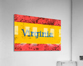 Macro photo of state of Virginia name on newstand  Impression acrylique