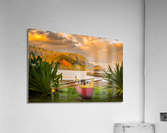 Hawaiian canoe by Hanalei Pier  Impression acrylique