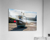 Fishing boat in old harbour at Mullion Cove in Cornwall  Acrylic Print