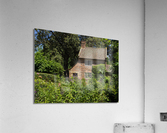 Cottage garden of small brick home  Acrylic Print