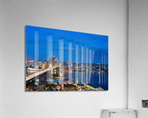 Dramatic panoramic night photo Sydney harbor  Impression acrylique