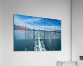 Cruise boat wake leaving town of Valdez in Alaska  Impression acrylique