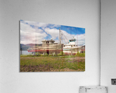Historic but rotting fishing boats by ocean at Icy Strait Point  Acrylic Print