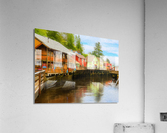 Painting of Creek Street wharf in Ketchikan Alaska  Acrylic Print
