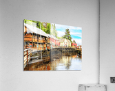 Painting of Creek Street wharf in Ketchikan Alaska  Acrylic Print
