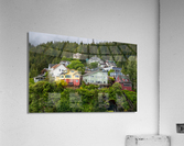 Colorful hillside homes above the town of Ketchikan Alaska  Impression acrylique