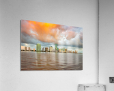 Dawn view of Miami Skyline   Impression acrylique