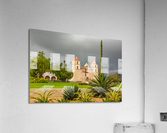 Cloudy stormy day at Santa Barbara Mission  Impression acrylique