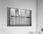 Old rusty window in warehouse in black and white  Acrylic Print