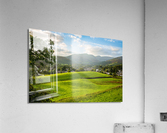View over fields to Ambleside Lake District  Acrylic Print