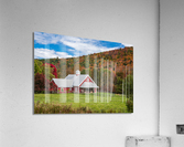 Traditional red Vermont barn with fall colors  Acrylic Print