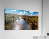 Saranac river flows through multi-colored fall landscape in Adir  Acrylic Print