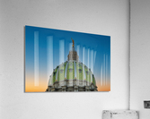 Sun sets behind the ornate dome of Pennyslvania State Capitol  Impression acrylique
