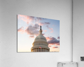 Flag flies in front of Capitol in DC at sunrise  Impression acrylique