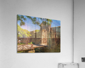 Oil painting of gate in town walls in Colonia del Sacramento  Acrylic Print