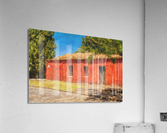 Oil painting of red house in Colonia del Sacramento  Acrylic Print