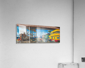 Wall mural of busy port on building in Punta Arenas in Chile  Impression acrylique