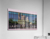 Reflection of the Jumeirah Mosque in Dubai in the windows of an   Acrylic Print