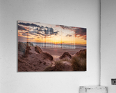 Sunset over Formby Beach through sand dunes  Impression acrylique