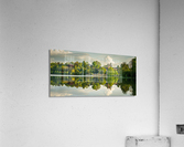 Panorama across the Mere to the town of Ellesmere in Shropshire  Acrylic Print