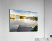 View across the Ellesmere Mere to a clear reflection of distant   Acrylic Print