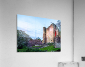 Old stone castle overlooking river in Knaresborough  Acrylic Print