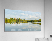 View across the Mere to a clear reflection of distant trees in E  Acrylic Print