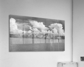 Dramatic monochrome panorama of National Harbor near Washington   Acrylic Print