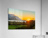 Sunset over Hanalei bay from overlook on the road  Acrylic Print