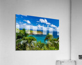 Mokolea point and Kahili beach framed by palm trees Kauai  Impression acrylique