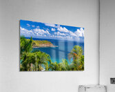 Mokolea point and Kahili beach framed by palm trees Kauai  Acrylic Print