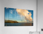 Rainbow over Hanalei bay in panorama across the ocean  Acrylic Print