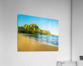 Oil painting sunrise over Tunnels Beach on Kauai in Hawaii  Acrylic Print