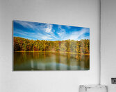 Fall leaves surround reservoir in Coopers Rock State Forest in W  Impression acrylique