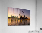 Reflections of St Louis and Gateway Arch in Mississippi River  Acrylic Print