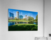 Offices and cityscape of St Louis Missouri seen from lake  Acrylic Print